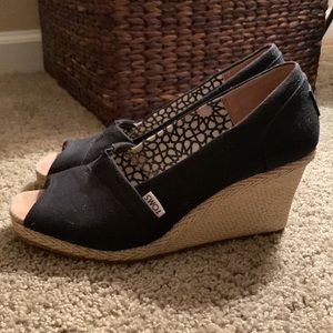 TOMS wedge peep toe